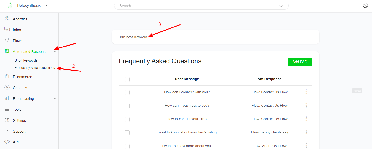How to train your bot to reply to messages? - Botosynthesis.ai