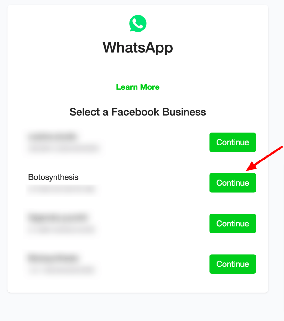 WhatsApp Business Account