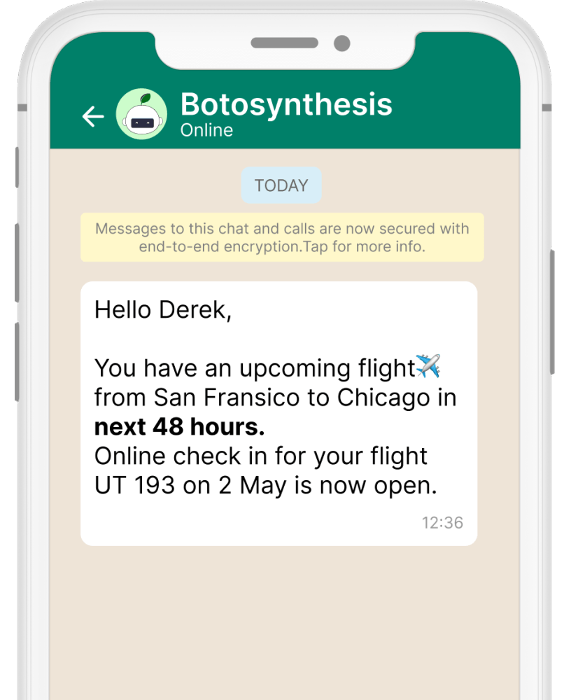 WhatsApp Chatbot notification