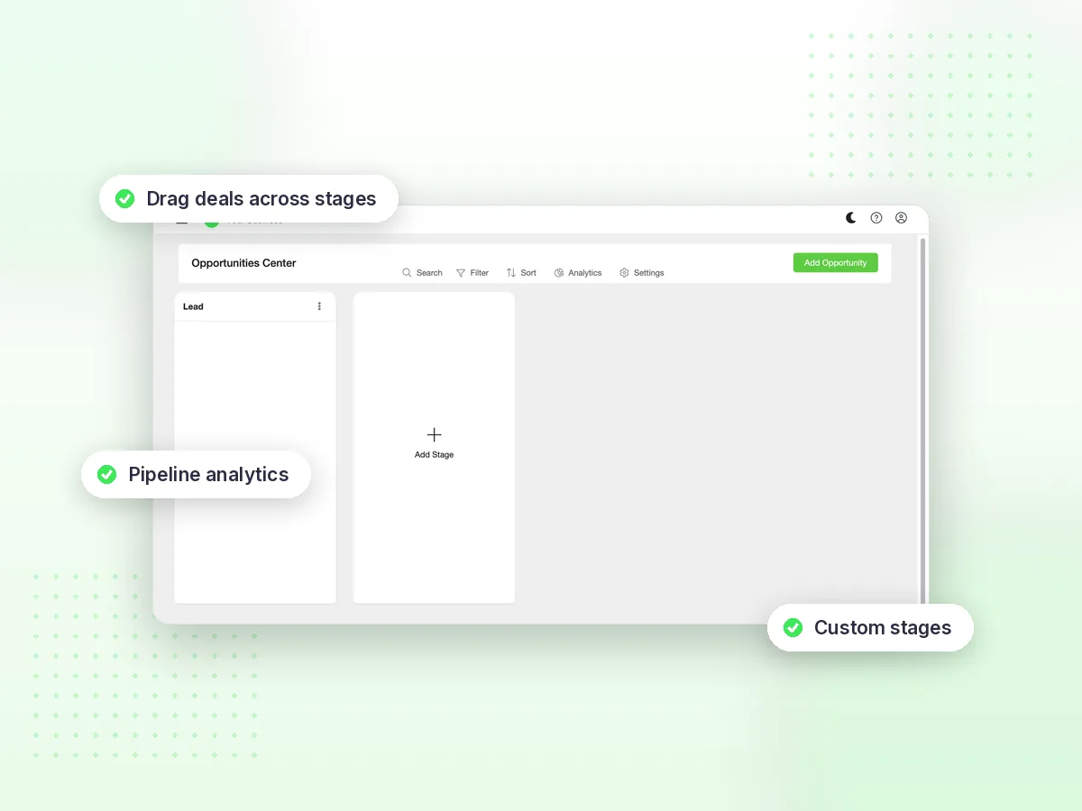 Botosynthesis CRM sales pipeline board with custom stages